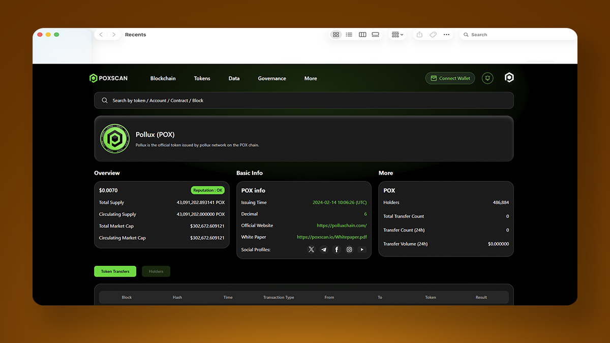 PoxScan.io: Migration dashboard