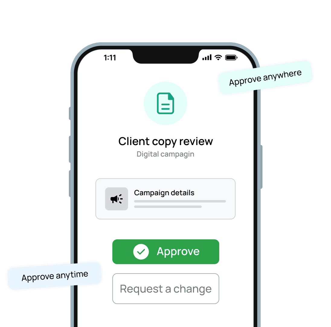 Campaign approved from a mobile device