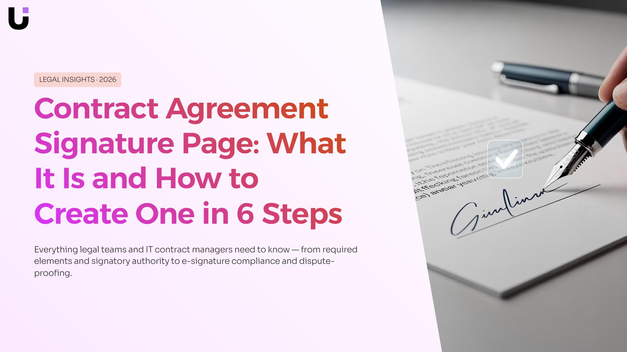 How do I create a contract agreement signature page