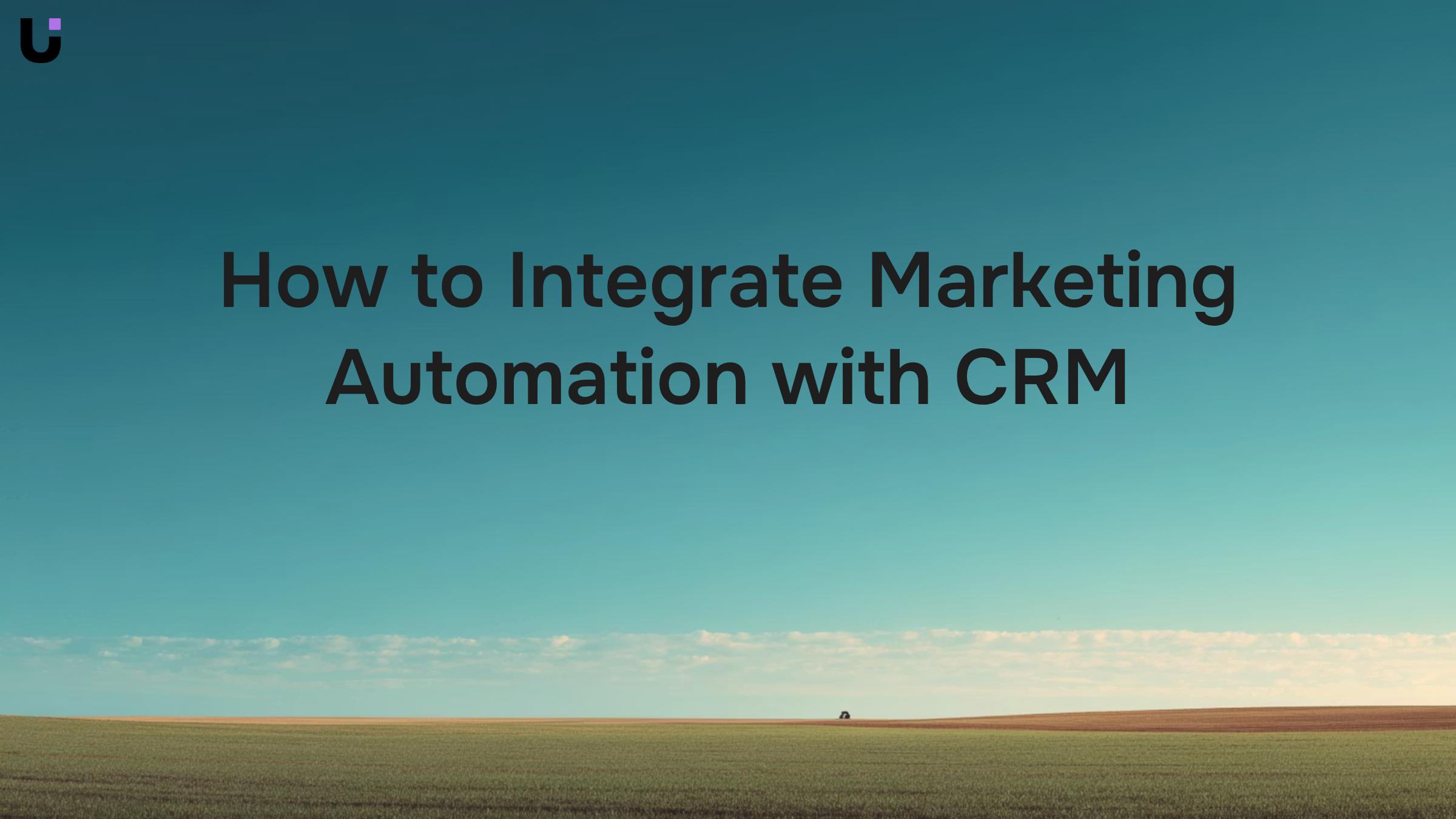 Modern 3D visualization of marketing automation and CRM integration with interconnected digital systems and data flows
