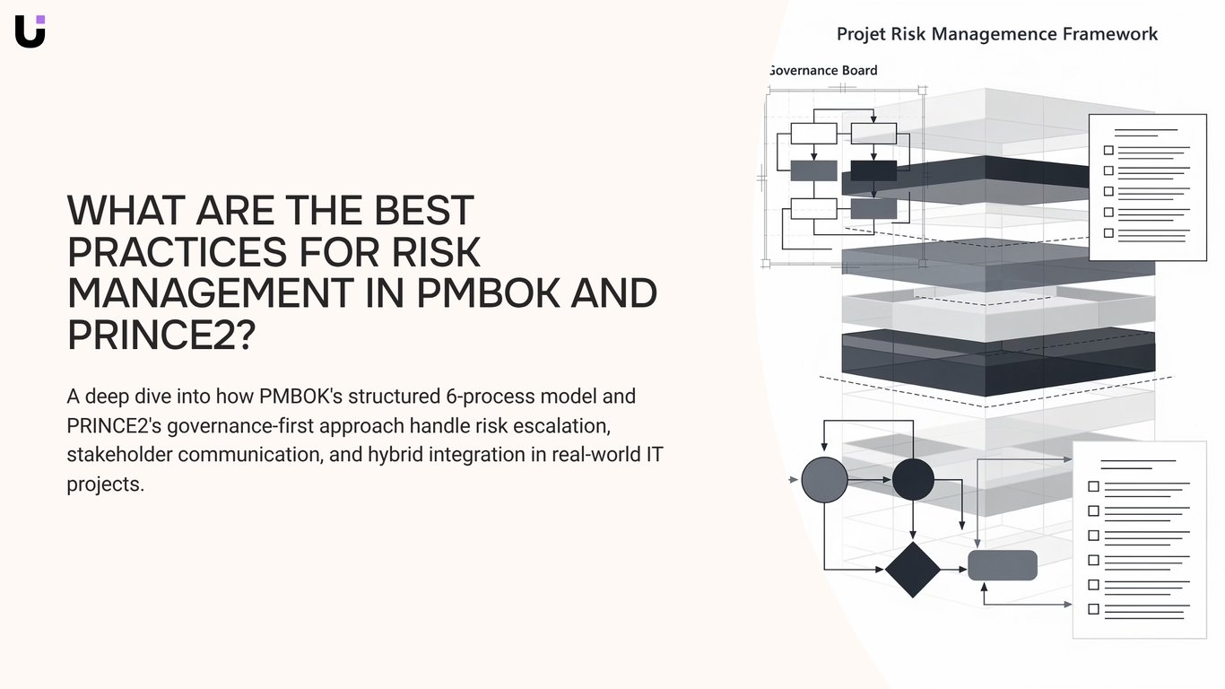 What are the best practices for risk management in PMBOK and PRINCE2