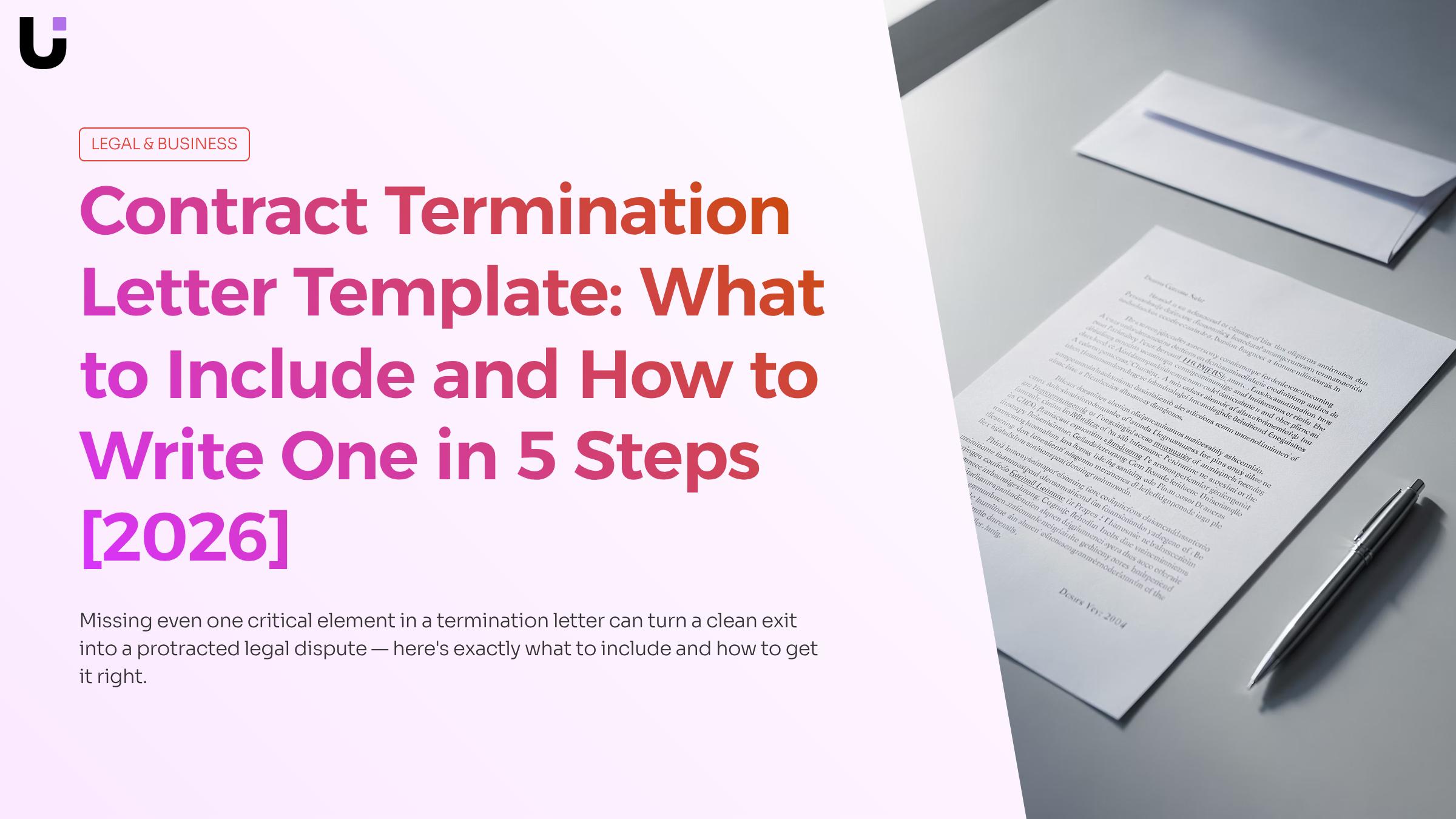 What should be included in a contract termination letter