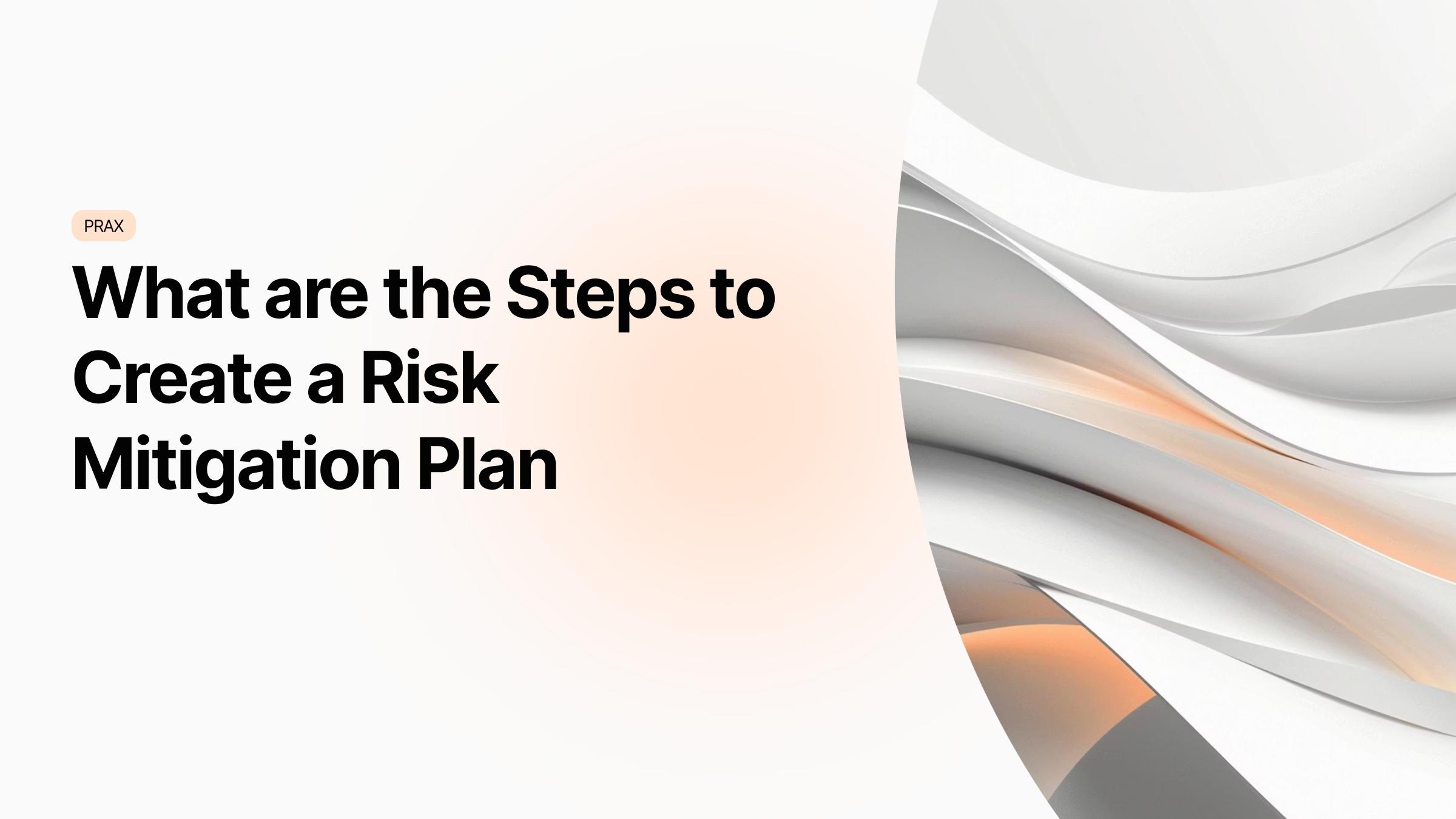 Abstract risk mitigation plan visualization with geometric shapes in black and purple representing strategic planning steps