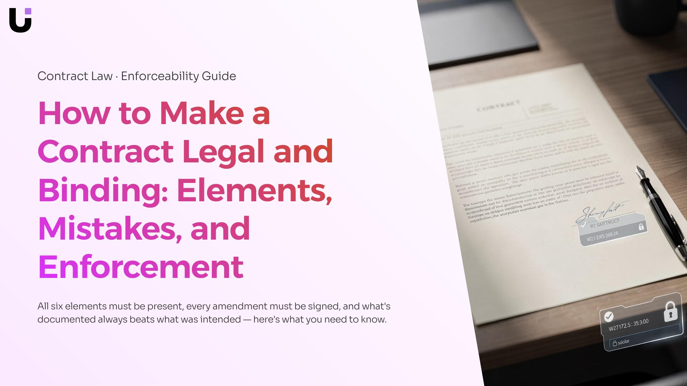 How to Make a Contract Legal and Binding: Elements, Mistakes, and Enforcement