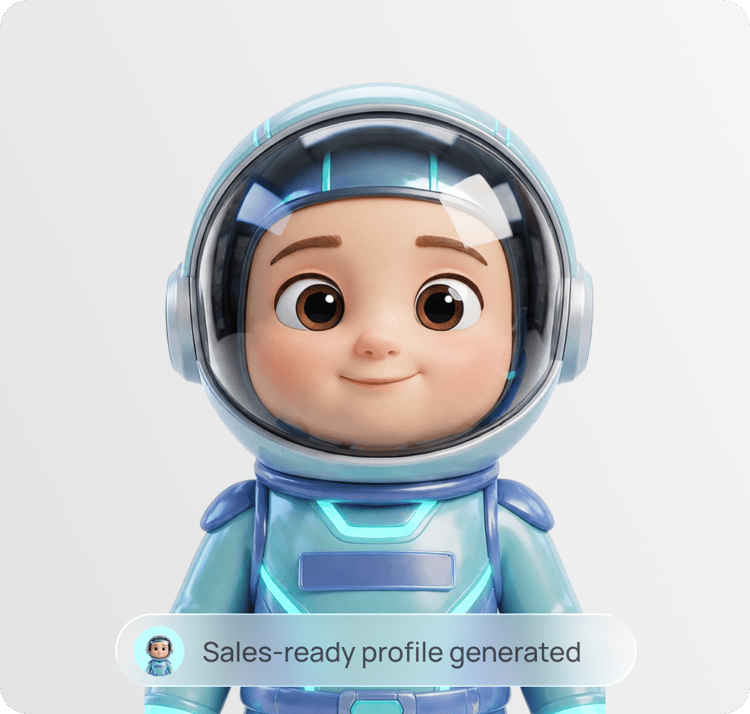 Turn any name into a sales-ready profile in a single click.