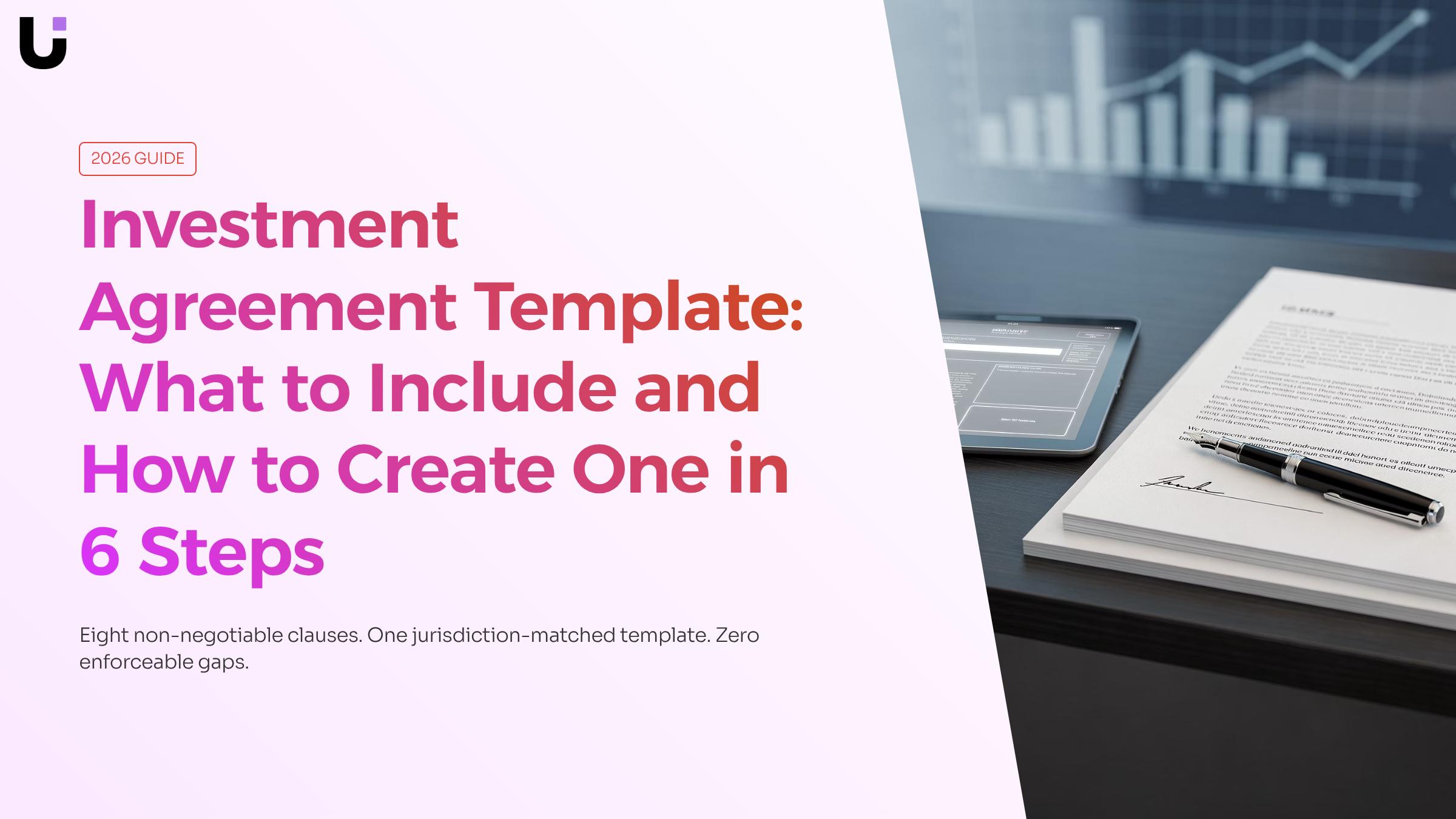 What should be included in an investment agreement template