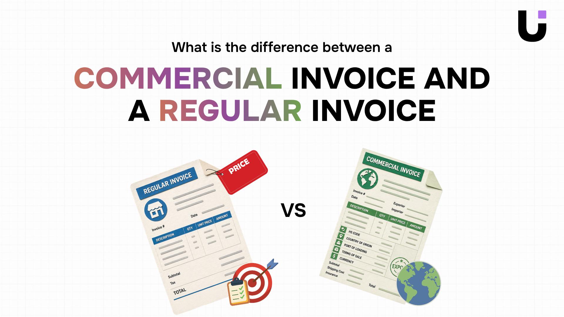 What is the difference between a commercial invoice and a Standard invoice