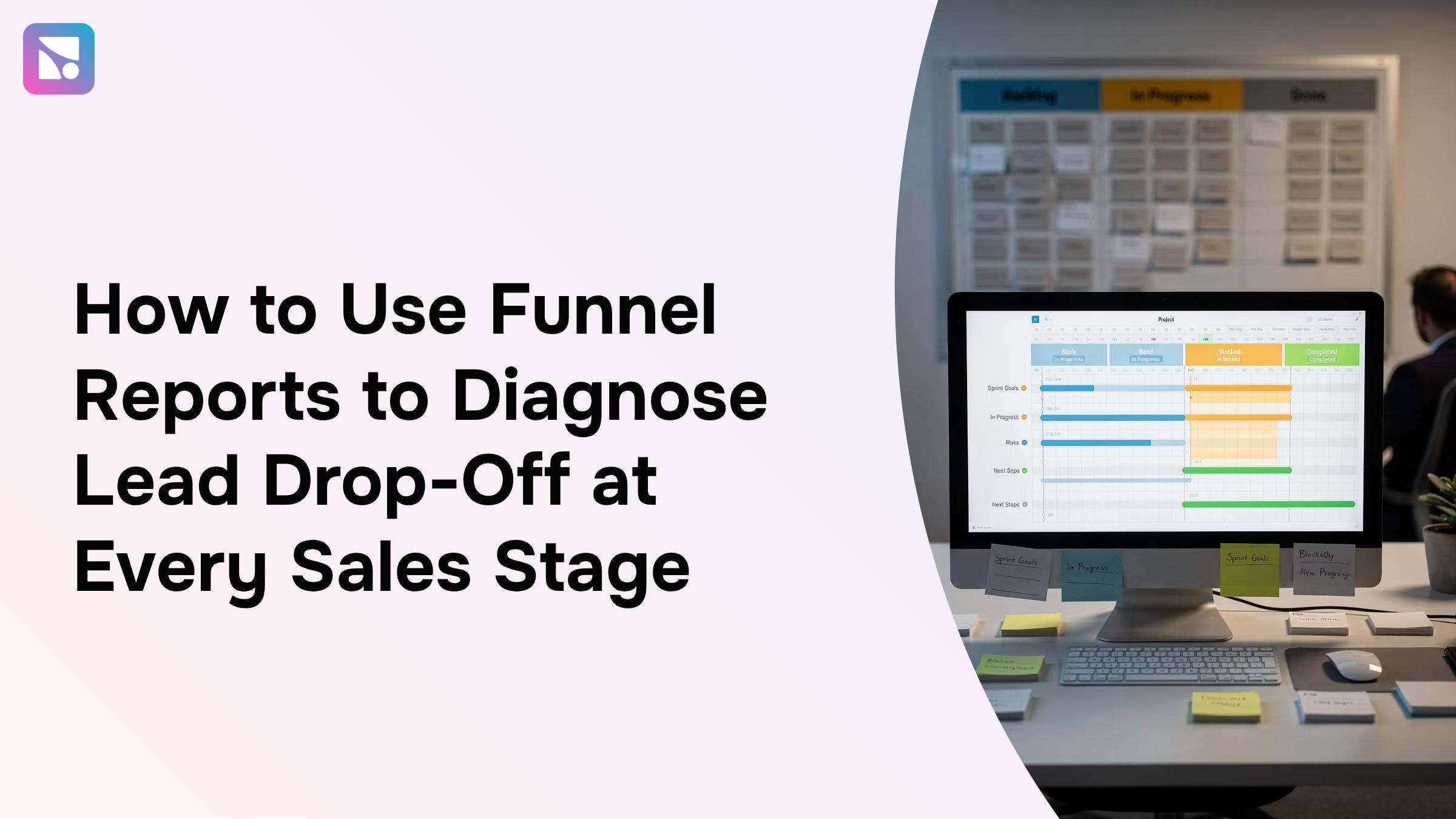 3D sales funnel visualization with data analytics dashboard showing lead drop-off diagnostic metrics