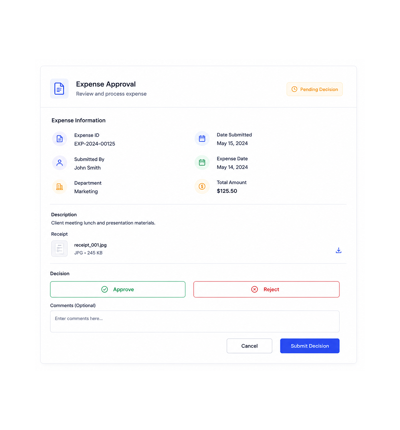 Workflow step screenshot